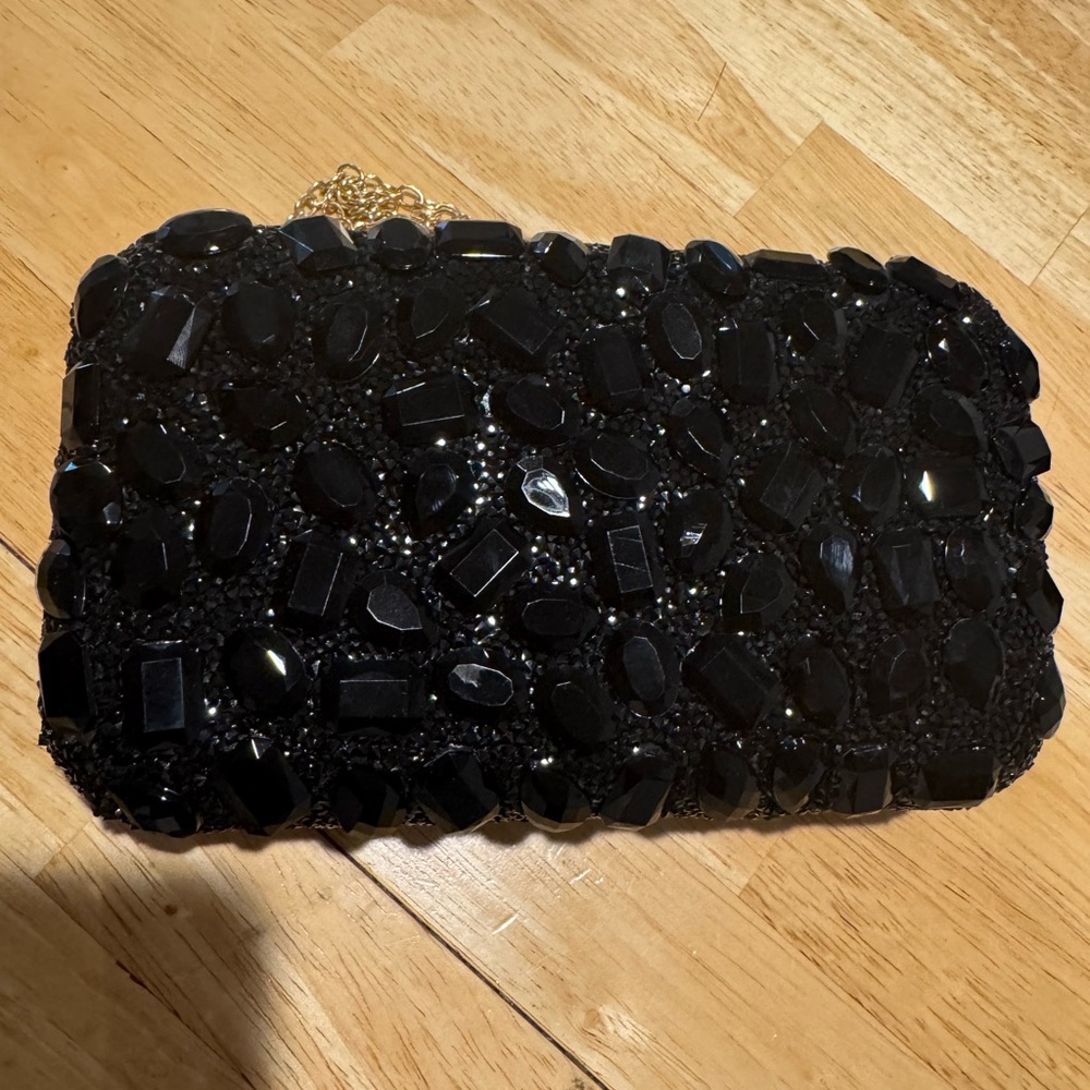 Fun black evening clutch or shoulder bag